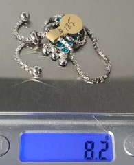 Vtg Sterling Silver London Blue Topaz Lariat Bracelet Anklet Adjustbl 6 – 10.75″