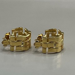 Anne Klein Womens Half Hoop Clip On Earrings Gold Tone Metal