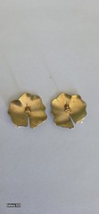 Vintage Thousand Flowers Earrings Enamel Lily Pad & Dangling Pearls