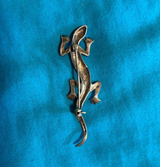 Vintage Sterling Silver Alligator Pin Solid 925