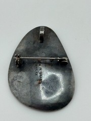 Vintage Israel 935 Sterling Silver Inlaid Mother of Pearl Inlay Brooch