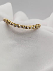 Vintage 14k Gold clad Sterling 3.00ct Crystals Tennis Bracelet 6.5″ – 9.3 grams