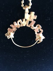 Grandma Gold Tone Charm Holder w/ 30 in Necklace