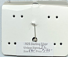 VTG Sterling Silver Signed JC Long Stem Rose Brooch New Old Stock 1 3/4″ 5.8g