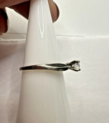 Vintage 14k White Gold Diamond Simple Prong Set 1/4 Carat Solitaire ~Size 6.5