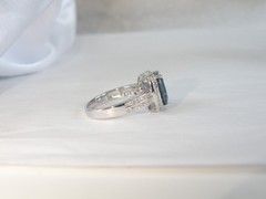 Vintage Sterling Silver 925 Natural Heated London Blue Topaz Ring Size 7