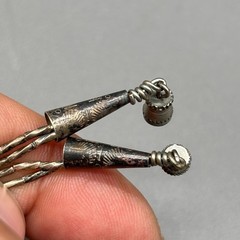 Liquid Silver Double Strand Necklace Southwestern Style Tube Bead Barrel Clasp
