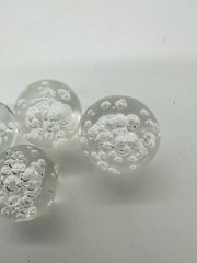 German Lucite Ball Pendants, Controlled Bubble, Bubble Pendant, 25mm Set of 5