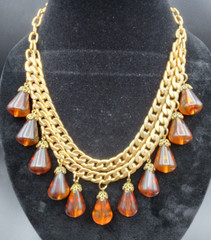 Gorgeous Double Layered Statement Necklace with Acrylic Charm Beads