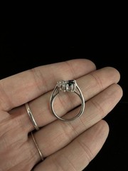 Vintage MCM Sterling London Blue Topaz Statement Ring Sz 7