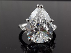 1 2 ct Cocktail Party Ring inspired 925 Sterling Silver Pear 2 Taper Baguette