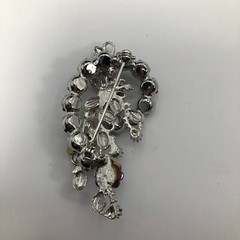VTG Sky Blue Rhinestone & Aqua Rivoli Cluster Brooch Pin & Clip Earring Set MCM