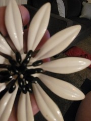 Vintage Huge Enamel Flower Brooch 1950s To 1970s CA USA E407-2