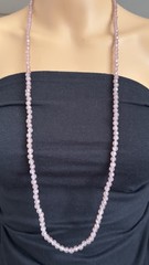 Vintage Lilac Faceted Glass Bead Necklace Long Lavender Necklace 36in