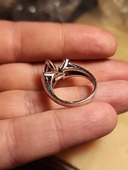 Red And Clear Cubic Zirconia Sterling Silver 925 Ring Size 7 5g vintage