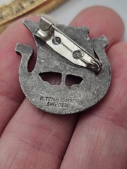 Vintage R Tennesmed Sweden Brooch Pin Viking Ship Pewter 1970s