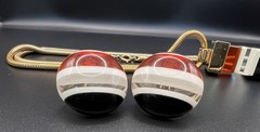 Designer Vintage! 1970s Lanvin Paris Mod Lucite Necklace &clip back earrings set