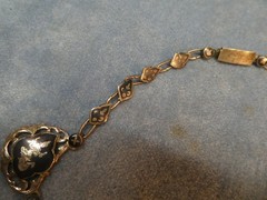 Siam Temple Dancers Necklace Sterling Silver Niello + Clip Earrings