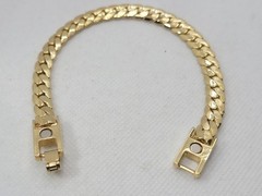 Gold Tone Snake Chain Braslet 8.5in