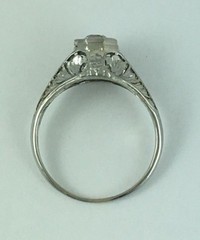 Unique .42 Carat Antique Diamond Filigree Ring 18K New Old Stock Jewelers Vault