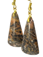 Cheetah Agate Gold French Wire Earrings lightweight!