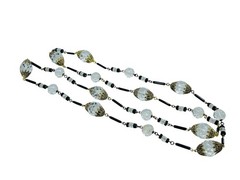 Antique Victorian / Art Deco Faceted Cut Quartz Crystal Bead Necklace 36” Long