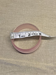 Vintage Mid-Century Moonlight Glow Pink Lucite Acrylic Resin Bangle Bracelet