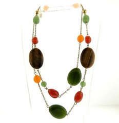 Chaps Ralph Lauren Necklace 33 in Faux Gemstone