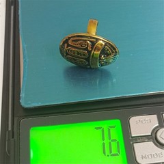Handmade Egyptian jewelry: brass scarab ring, free size, artisanal elegance ,