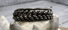Vtg Twisted Cable Ring Sterling Silver 925 Band Size 10.25 Men Woman Jewelry 🖤