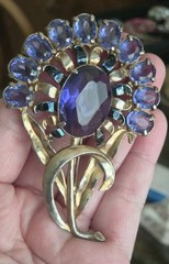 Absolutely stunning large 40s Statement Piece Pot Metal Brooch