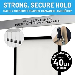 AS Hanging 8ft Gallery & Picture Rail System Set (2x4ft Rails) Matte Silver