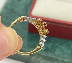 Simulated Ruby And Cubic Zirconia Ring Gold Electroplated Size 5