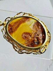 14K Gold Filled Genuine Vintage Baltic Amber Necklace Butterscotch Polish 老琥珀