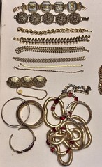 3lb + Gold Tone Vintage Costume Jewelry Lot All Wearable 126 Pieces