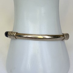 HOB Mexico Bracelet 925 Sterling Leather 7 Inch House Of Bangles 34 Grams