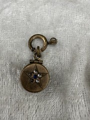 Vintage Paste Stone Gold Filled Locket OES Masonic/ Small Fob Charm