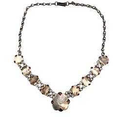 Vintage Taxco Silver Floral Rose Necklace Design 17 Inches Elegant Statement 50g