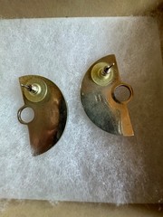 2″ BRENDA SCHOENFELD ? ABALONE STERLING SILVER ROUND PIERCED POST EARRINGS