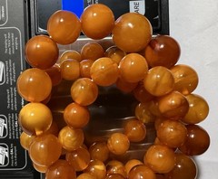 Antique Natural Butterscotch Yolk Baltic Amber Bead Necklace Graduated 60Gram