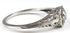 Antique Art Deco 1920’s European Diamond Engagement Rg 18KW Sz 6.25 UK-M EGL USA