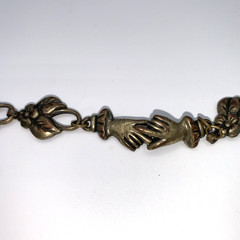 La Contessa Mary DeMarco Vintage Pewter Frog Whimsical Charm Statement Necklace