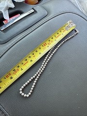 Vintage Sterling Silver Ball Bead Necklace Stamped Sterling