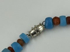 Southwestern Necklace Natural Orange Stones Blue Turquoise Color Beads 18 Inch