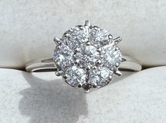 ESTATE HUGE VINTAGE FLOWER TOP DAISY TULIP PRINCESS RING 12K 13K 14K 15K