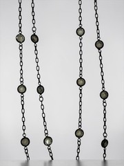Signed MMA Metropolitan Museum of Art Black Tone Faceted Station Necklace Vtg