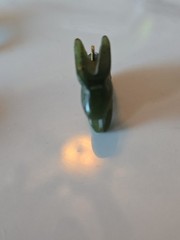 Vintage Jade Jadeite Rabbit Charm or Pendant.