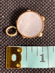 Antique Victorian Mother of Pearl Photo Locket Style Pendant Gold Filled c1900