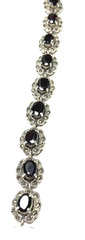 Vintage 925 Garnet & Marcasite Bracelet ~ 5mm x 6.5mm Garnets ~ 8″ long ~ Wt. 23
