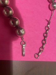Vintage Napier sterling silver single bead Necklace 17.75 inches